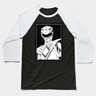 GREEN RANGER - Mighty Morphin Power Rangers (Black and White) Baseball T-Shirt